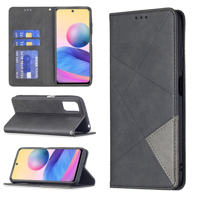 Magnetic flip leather phone case with rhombus texture, card slots, dark grey