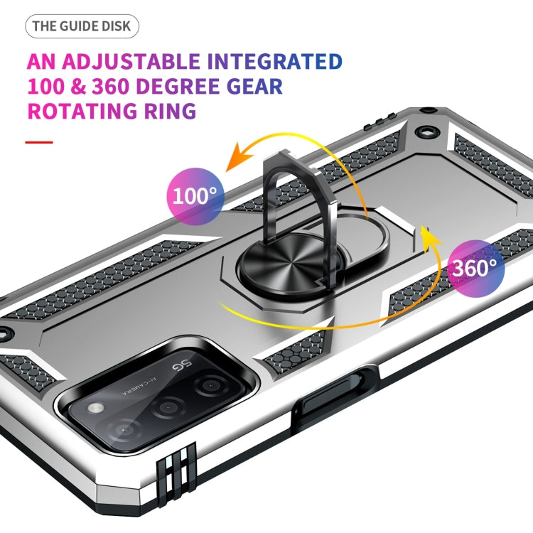 Silver case with adjustable 100 and 360 rotating ring kickstand on back