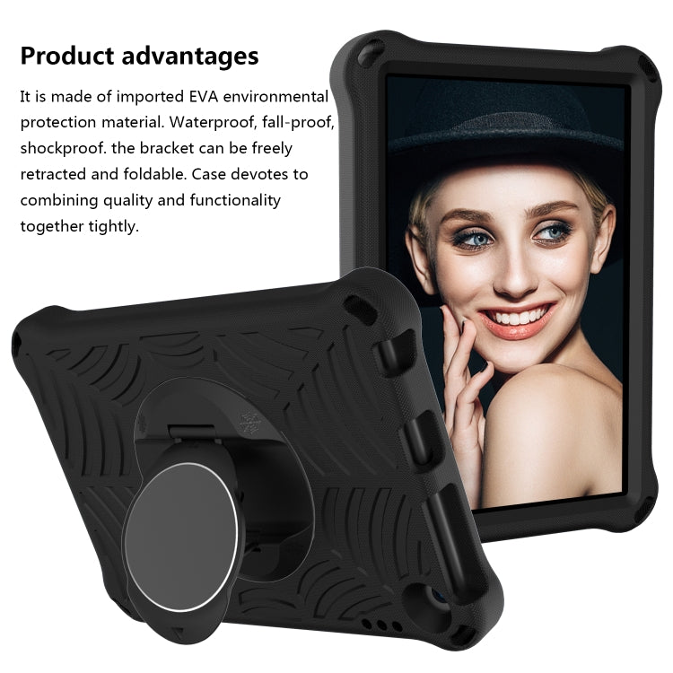 Black EVA tablet case with circular kickstand and protective cover