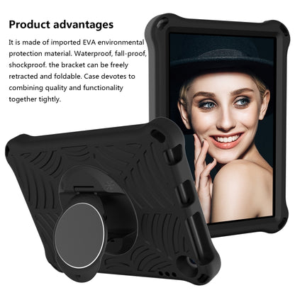 Black EVA tablet case with circular kickstand and protective cover