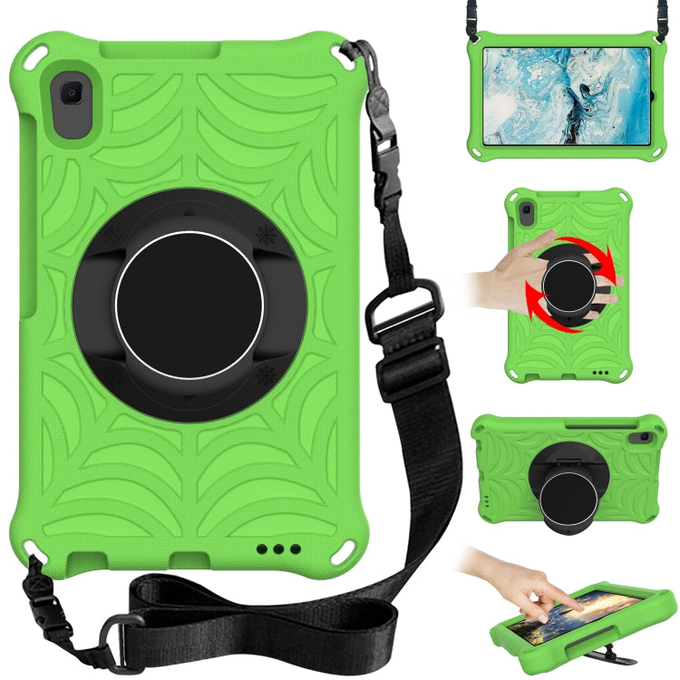 Spider King tablet protective case with adjustable shoulder strap, green with circular holder
