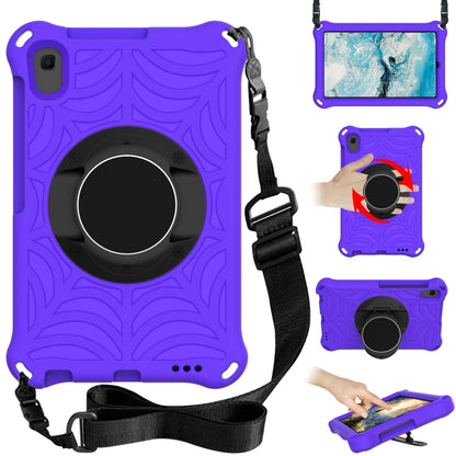 Spider King tablet protective case with adjustable shoulder strap, purple with circular holder