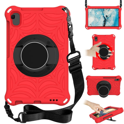 Spider King tablet protective case with adjustable shoulder strap, red with circular holder