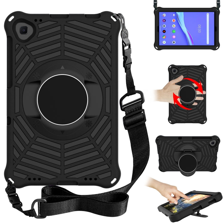 Spider King tablet protective case with adjustable shoulder strap, black with circular holder