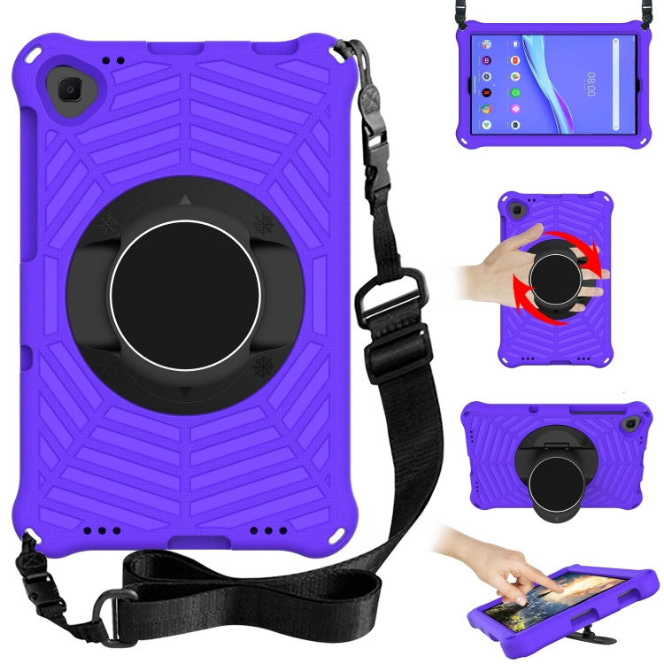 Spider King tablet protective case with adjustable shoulder strap, violet with circular holder
