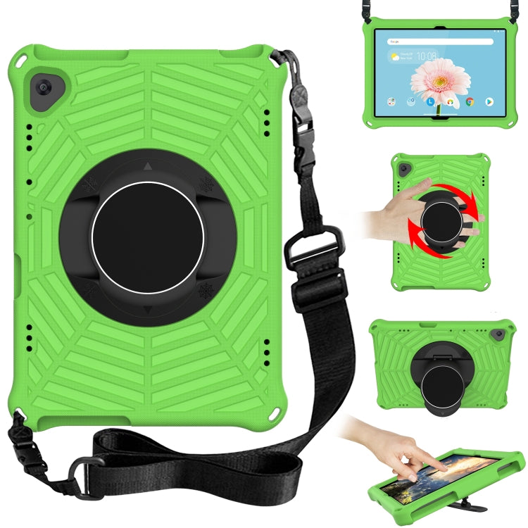 Spider King tablet protective case in green with ring kickstand and adjustable shoulder strap