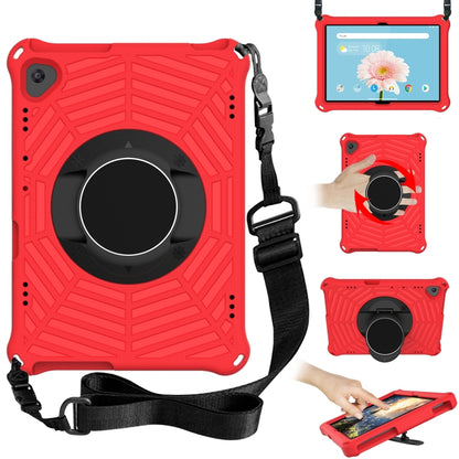 Spider King tablet protective case in red with ring kickstand and adjustable shoulder strap