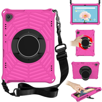 Tablet protective case with adjustable shoulder strap, pink, circular kickstand ring