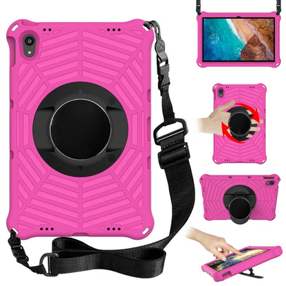 Tablet protective case with adjustable shoulder strap, pink, circular kickstand ring