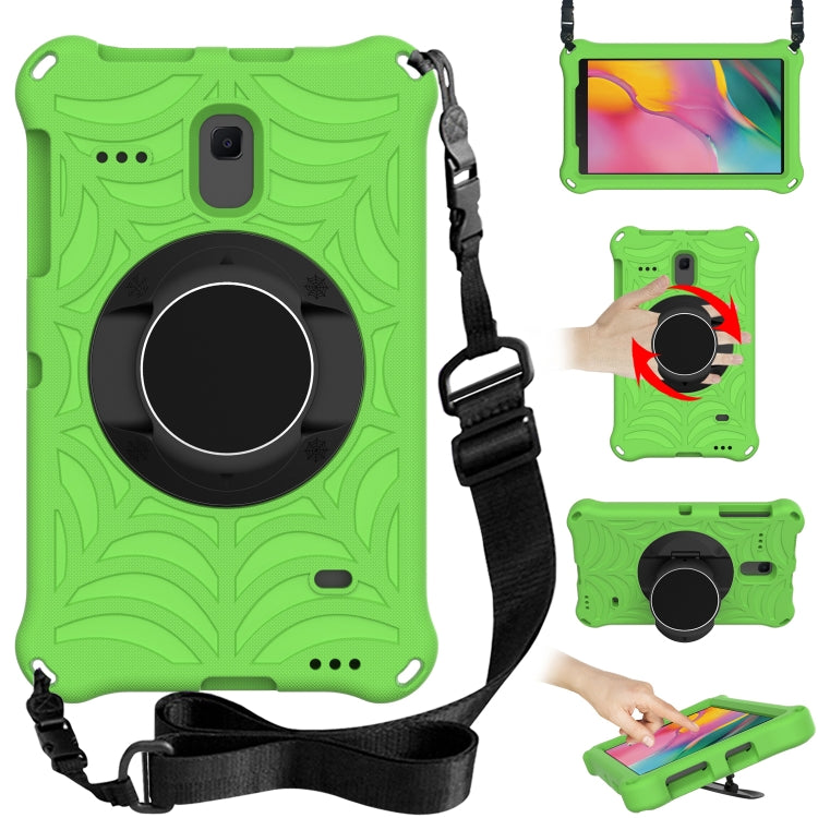 Spider King EVA tablet case in green with adjustable shoulder strap and ring holder
