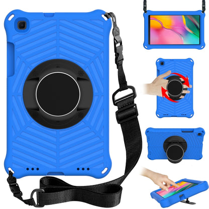 Spider King EVA tablet case in blue with adjustable shoulder strap and ring holder