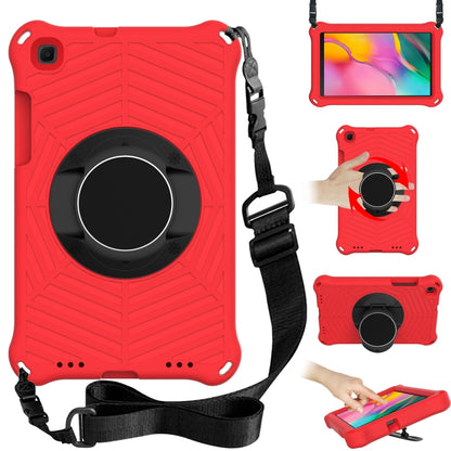 Spider King red textured EVA tablet case with ring holder and adjustable shoulder strap
