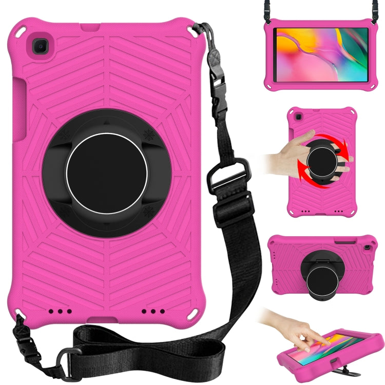 Spider King pink textured EVA tablet case with ring holder and adjustable shoulder strap