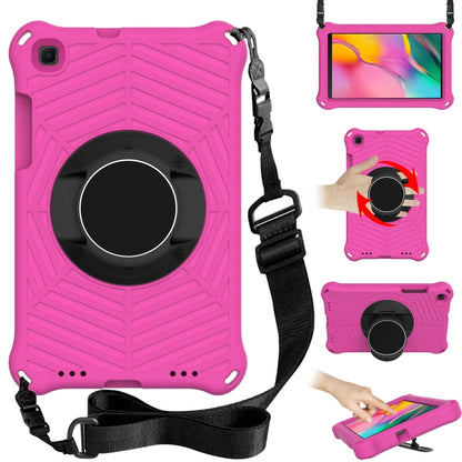 Spider King pink textured EVA tablet case with ring holder and adjustable shoulder strap