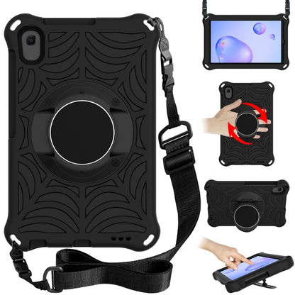 Black EVA protective tablet case with adjustable shoulder strap and ring holder