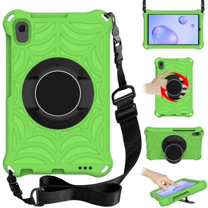 Green EVA protective tablet case with adjustable shoulder strap and ring holder