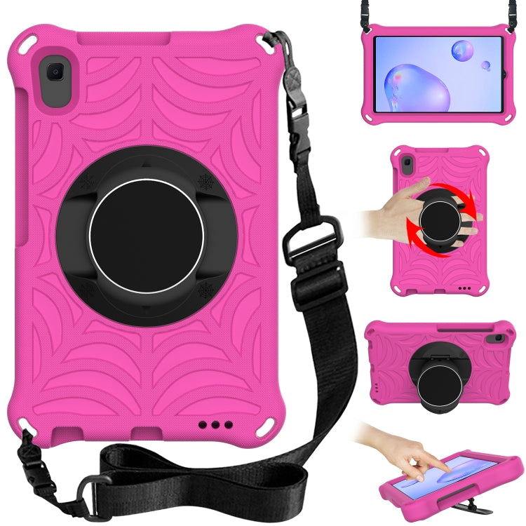 Rose pink EVA protective tablet case with adjustable shoulder strap and ring holder
