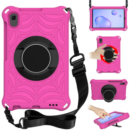 Rose pink EVA protective tablet case with adjustable shoulder strap and ring holder