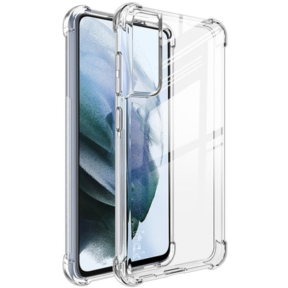 Clear TPU phone case with raised edges and cutouts for buttons and ports