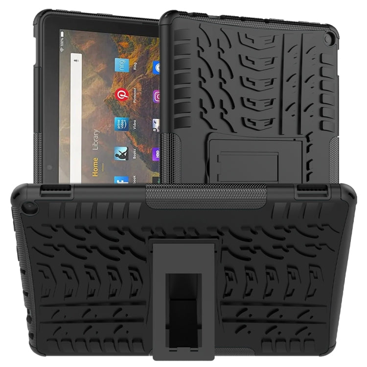 Black rugged tablet case with textured grip and built-in holder