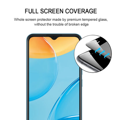 Full screen tempered glass protector shown over a smartphone display