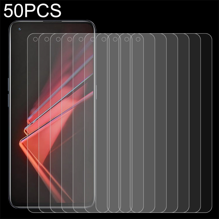 50-pack tempered glass screen protectors set with clear films for phone screen