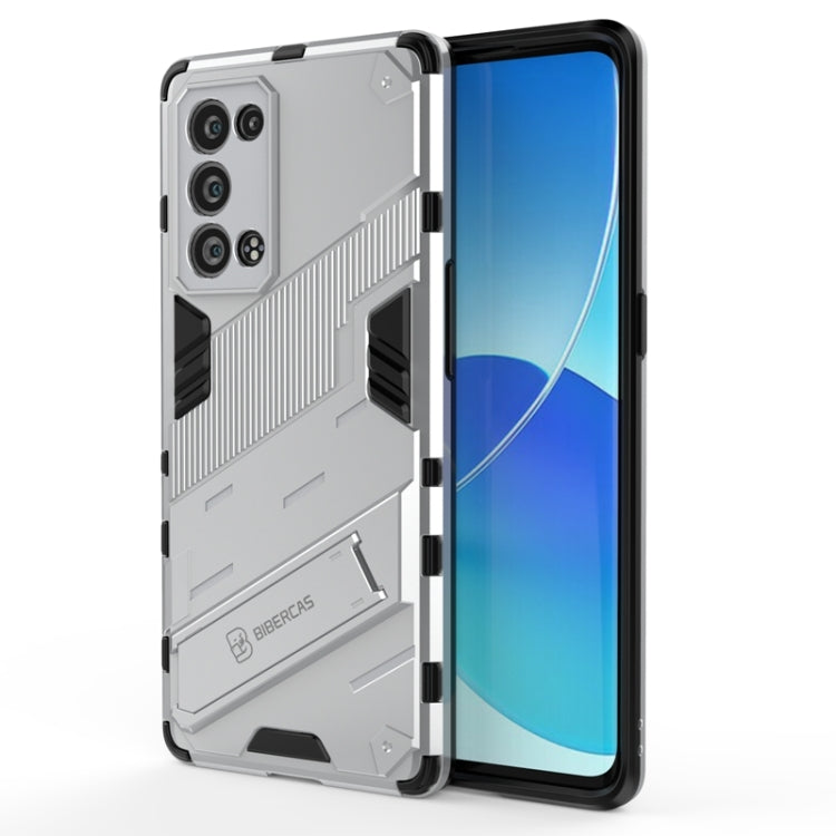 Shockproof phone case with TPU protection for OPPO Reno6 Pro+ 5G, light gray/black