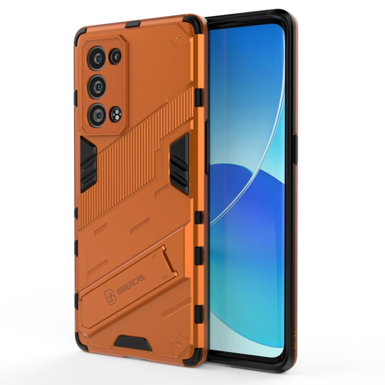 Shockproof phone case with TPU protection for OPPO Reno6 Pro+ 5G, orange/black
