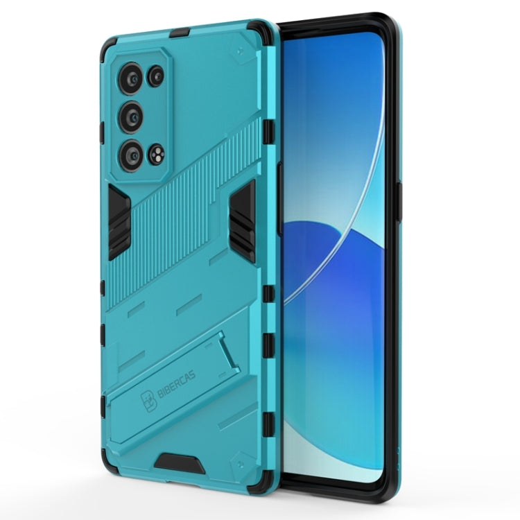 Shockproof phone case with TPU protection for OPPO Reno6 Pro+ 5G, teal/black