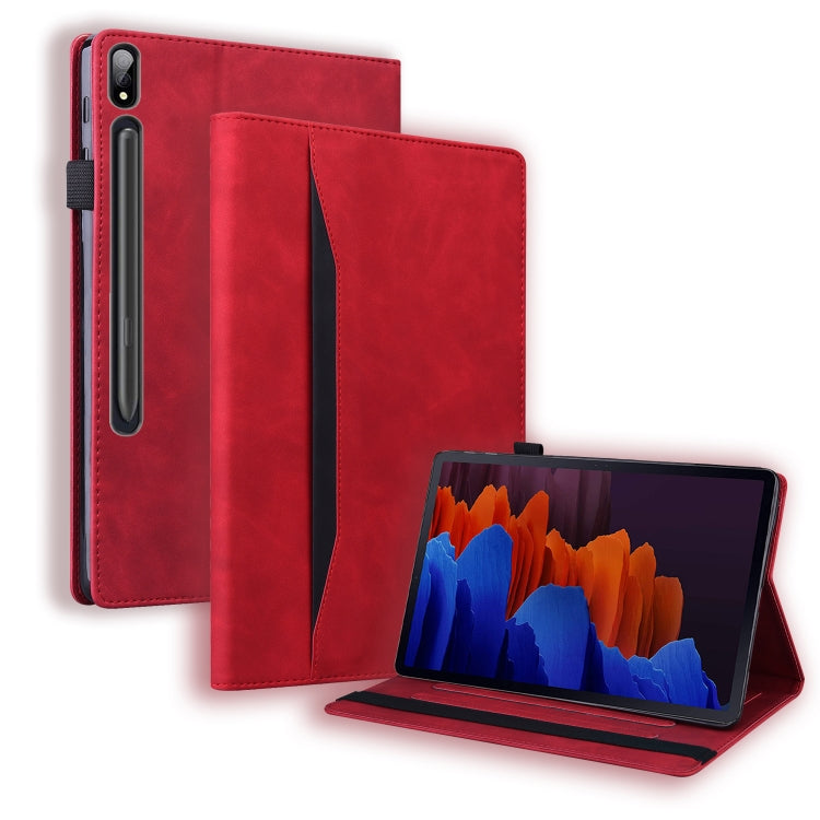 Red leather shockproof tablet flip case with kickstand and camera cutout