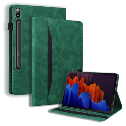 Green leather shockproof tablet flip case with kickstand and camera cutout