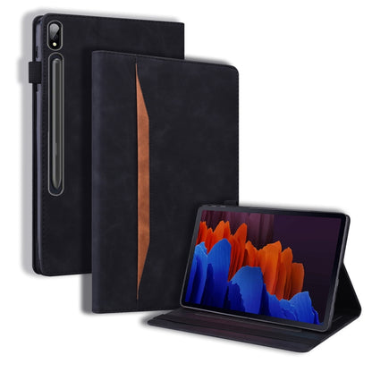 Black leather shockproof tablet flip case with kickstand and camera cutout
