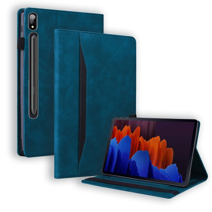 Teal leather iPad flip case with folio stand and card-slot pocket