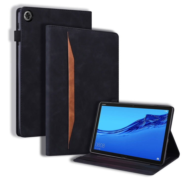 Black leather tablet folio case with stand in landscape view