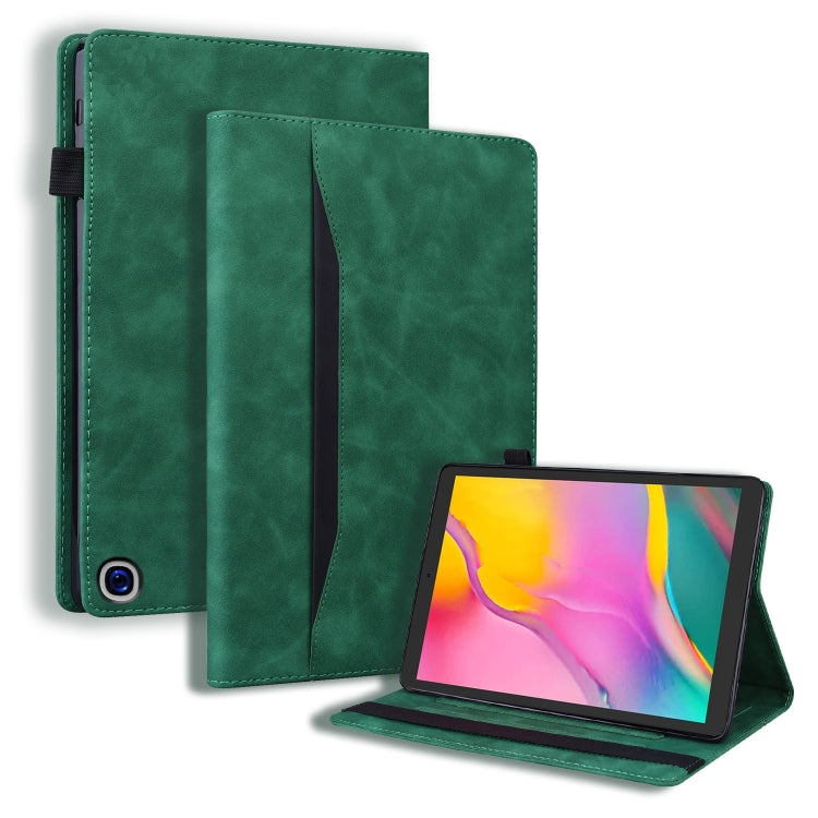 Green leather iPad flip case with stand and interior card slots