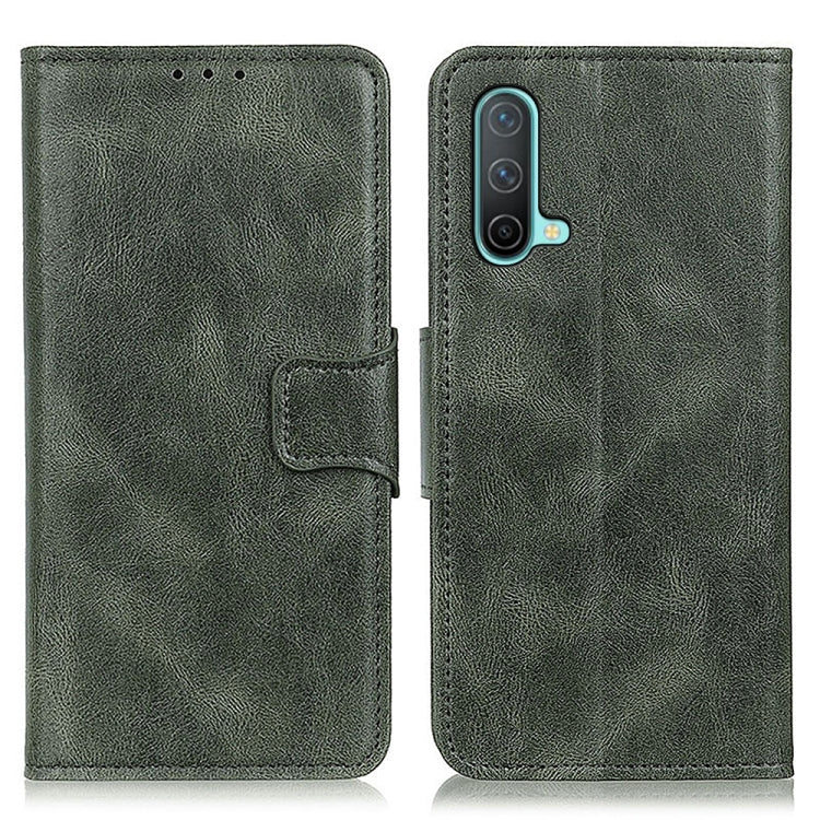 Dark green folio phone case with flip cover and visible camera cutout.