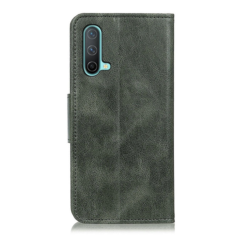 Dark green phone case with flip cover and camera cutout panel.