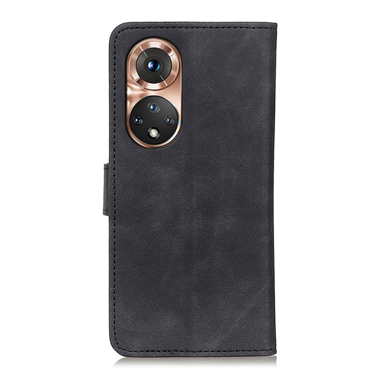 Black phone wallet flip case with dual-camera cutout on the back