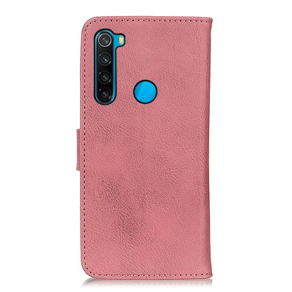 KHAZNEH pink leather phone case with side camera cutout and smooth front.