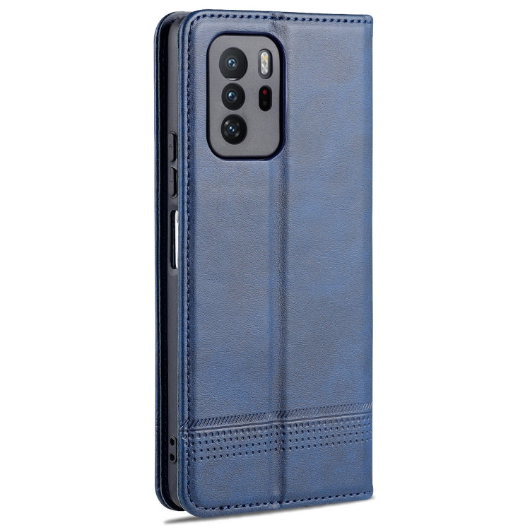 Dark blue flip wallet phone case with camera cutout and textured finish for Redmi Note 10 Pro 5G