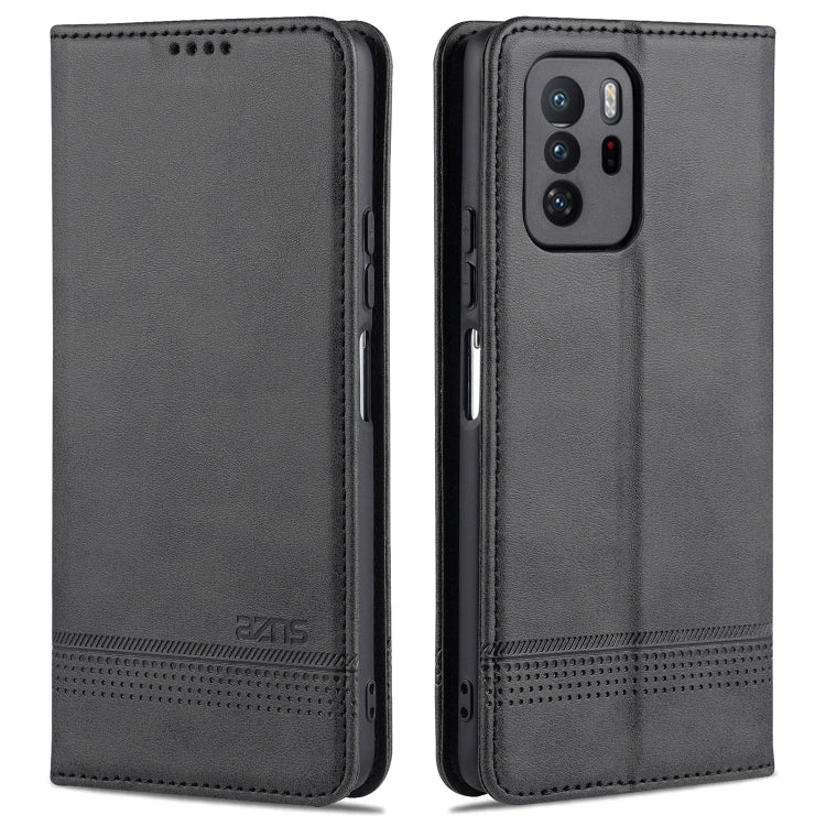 Black flip phone case with card slots and magnetic closure for Redmi Note 10 Pro 5G