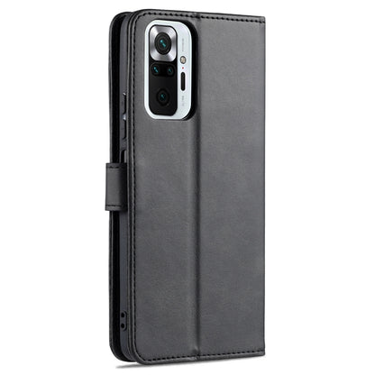 Calf-texture leather flip phone case with card holder, camera cutout, for Xiaomi Redmi Note 10 Pro Max
