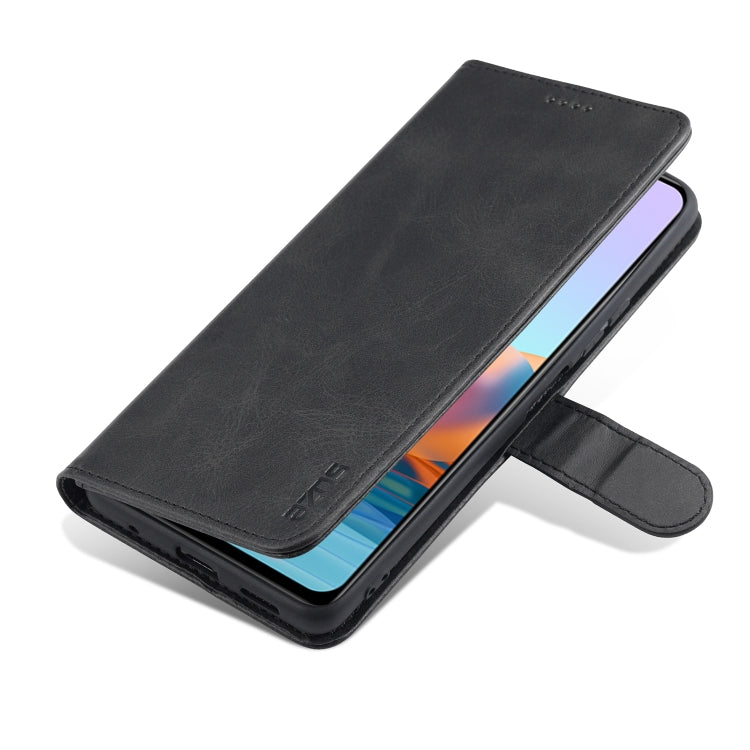 Calf-texture leather flip phone case with card holder, for Xiaomi Redmi Note 10 Pro Max, black