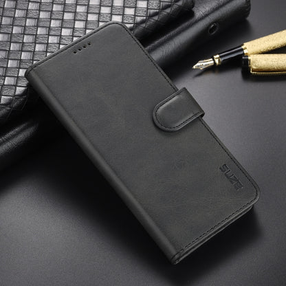 Calf-texture leather wallet flip phone case with card holder, for Xiaomi Redmi Note 10 Pro Max, black