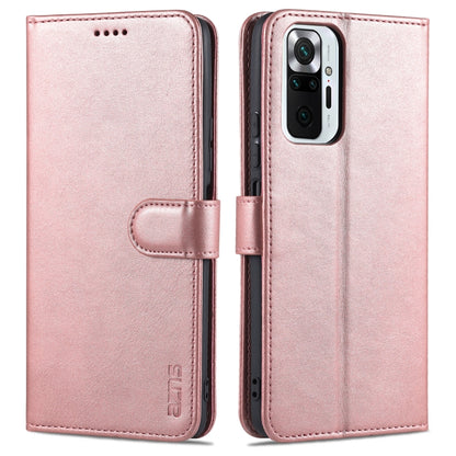 Calf-texture leather flip phone case with card holder, for Xiaomi Redmi Note 10 Pro Max, rose