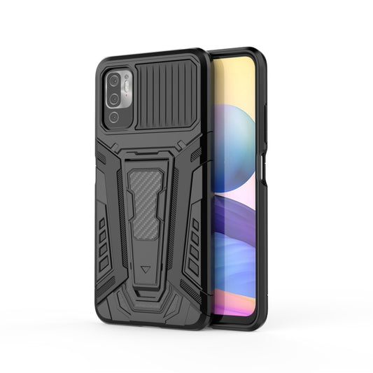 Shockproof armored phone case with textured grip, black, visible camera cutouts