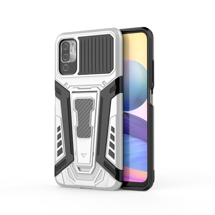 Armored shockproof phone case in white and black with textured grip, camera cutouts