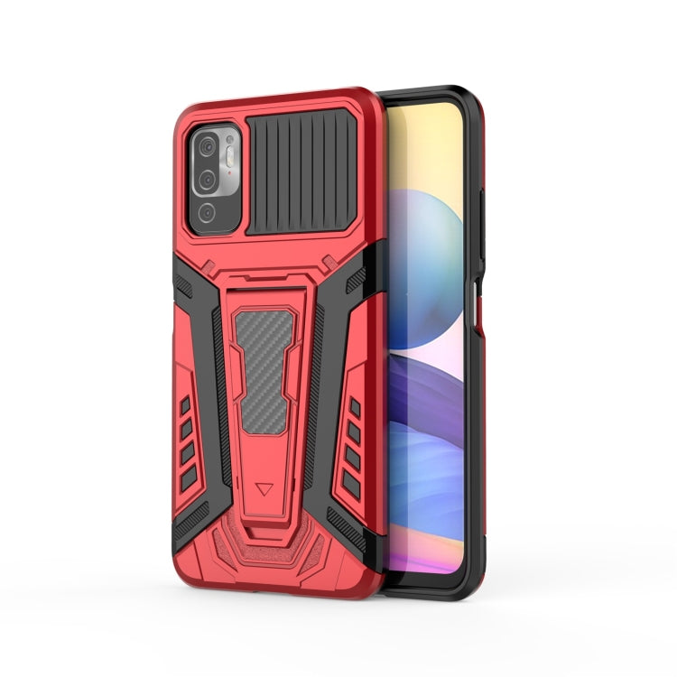 Armored shockproof phone case in red and black with textured grip, camera cutouts