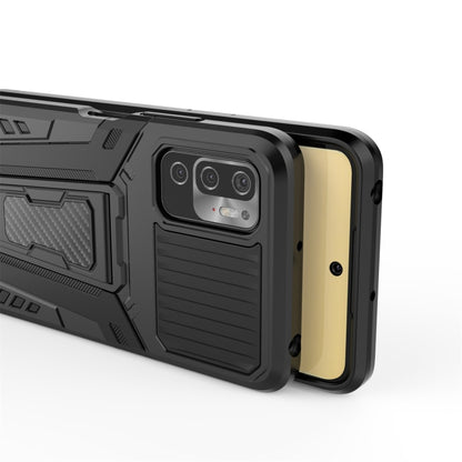 Armored phone case close-up with camera cutout and textured back, black