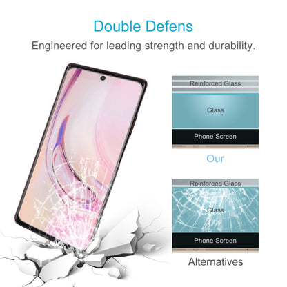 Tempered glass screen protector shown with reinforced strength and impact crack